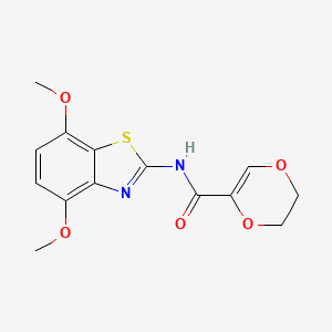 molecular formula C14H14N2O5S B3003677 N-(4,7-dimethoxybenzo[d]thiazol-2-yl)-5,6-dihydro-1,4-dioxine-2-carboxamide CAS No. 862807-74-7