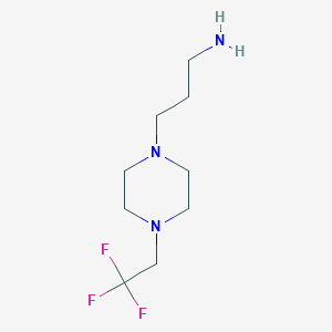 molecular formula C9H18F3N3 B3003682 3-[4-(2,2,2-Trifluoroethyl)piperazin-1-yl]propan-1-amine CAS No. 1094753-64-6