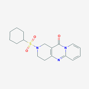 molecular formula C17H21N3O3S B3003685 2-(cyclohexylsulfonyl)-3,4-dihydro-1H-dipyrido[1,2-a:4',3'-d]pyrimidin-11(2H)-one CAS No. 2034413-40-4