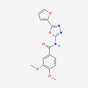 molecular formula C15H13N3O5 B3003693 N-(5-(furan-2-yl)-1,3,4-oxadiazol-2-yl)-3,4-dimethoxybenzamide CAS No. 862808-89-7