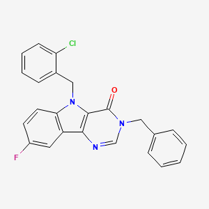 molecular formula C24H17ClFN3O B3003694 3-苄基-5-(2-氯苄基)-8-氟-3H-嘧啶并[5,4-b]吲哚-4(5H)-酮 CAS No. 1189681-62-6