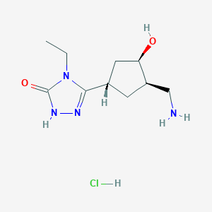 3-[(1S,3R,4R)-3-(Aminomethyl)-4-hydroxycyclopentyl]-4-ethyl-1H-1,2,4-triazol-5-one;hydrochloride