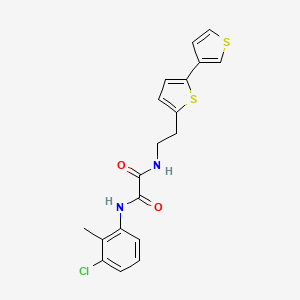 molecular formula C19H17ClN2O2S2 B3003697 N1-(2-([2,3'-bithiophen]-5-yl)ethyl)-N2-(3-chloro-2-methylphenyl)oxalamide CAS No. 2034496-88-1