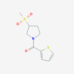 molecular formula C10H13NO3S2 B3003698 (3-(Methylsulfonyl)pyrrolidin-1-yl)(thiophen-2-yl)methanone CAS No. 1448035-18-4
