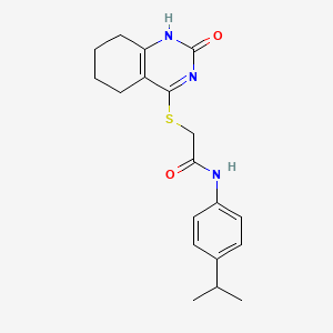 molecular formula C19H23N3O2S B3003718 N-(4-isopropylphenyl)-2-((2-oxo-1,2,5,6,7,8-hexahydroquinazolin-4-yl)thio)acetamide CAS No. 898450-39-0