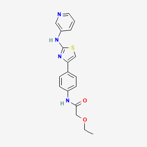 molecular formula C18H18N4O2S B3003724 2-ethoxy-N-(4-(2-(pyridin-3-ylamino)thiazol-4-yl)phenyl)acetamide CAS No. 1797891-11-2
