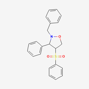 molecular formula C22H21NO3S B3003729 2-苄基-3-苯基-4-(苯磺酰基)四氢异恶唑 CAS No. 339011-77-7