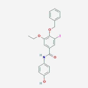 molecular formula C22H20INO4 B300373 4-(benzyloxy)-3-ethoxy-N-(4-hydroxyphenyl)-5-iodobenzamide 