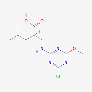 2-{[(4-Chloro-6-methoxy-1,3,5-triazin-2-yl)amino]methyl}-4-methylpentanoic acid