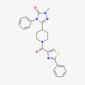 molecular formula C24H23N5O2S B3003737 1-methyl-4-phenyl-3-(1-(2-phenylthiazole-4-carbonyl)piperidin-4-yl)-1H-1,2,4-triazol-5(4H)-one CAS No. 1421443-69-7