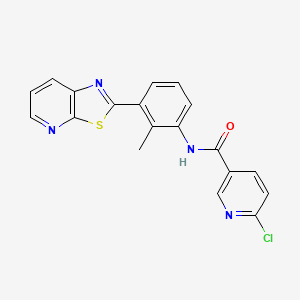 molecular formula C19H13ClN4OS B3003739 6-chloro-N-(2-methyl-3-(thiazolo[5,4-b]pyridin-2-yl)phenyl)nicotinamide CAS No. 896678-66-3