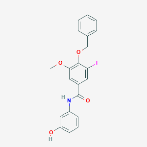 molecular formula C21H18INO4 B300374 4-(benzyloxy)-N-(3-hydroxyphenyl)-3-iodo-5-methoxybenzamide 