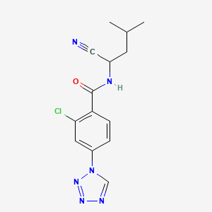 molecular formula C14H15ClN6O B3003744 2-chloro-N-(1-cyano-3-methylbutyl)-4-(1H-1,2,3,4-tetrazol-1-yl)benzamide CAS No. 1333650-73-9