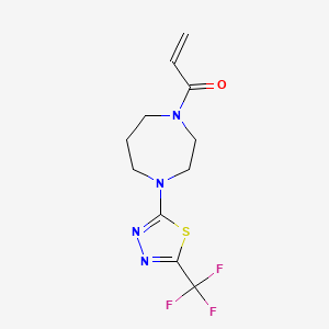 molecular formula C11H13F3N4OS B3003747 1-{4-[5-(Trifluoromethyl)-1,3,4-thiadiazol-2-yl]-1,4-diazepan-1-yl}prop-2-en-1-one CAS No. 2093801-39-7