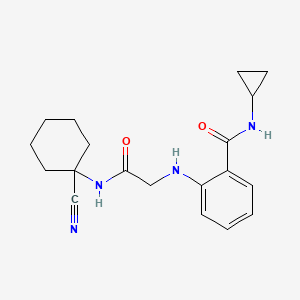 molecular formula C19H24N4O2 B3003751 2-({[(1-cyanocyclohexyl)carbamoyl]methyl}amino)-N-cyclopropylbenzamide CAS No. 1252418-56-6