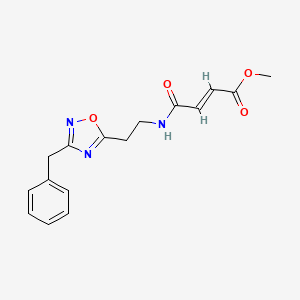 molecular formula C16H17N3O4 B3003753 Methyl (E)-4-[2-(3-benzyl-1,2,4-oxadiazol-5-yl)ethylamino]-4-oxobut-2-enoate CAS No. 2411338-11-7