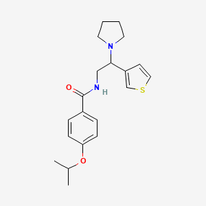 molecular formula C20H26N2O2S B3003756 4-isopropoxy-N-(2-(pyrrolidin-1-yl)-2-(thiophen-3-yl)ethyl)benzamide CAS No. 954646-78-7