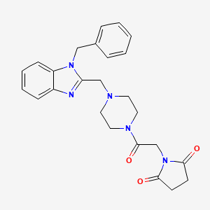 molecular formula C25H27N5O3 B3003758 1-(2-(4-((1-benzyl-1H-benzo[d]imidazol-2-yl)methyl)piperazin-1-yl)-2-oxoethyl)pyrrolidine-2,5-dione CAS No. 1170950-80-7