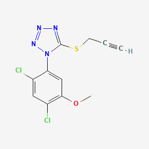 molecular formula C11H8Cl2N4OS B3003759 1-(2,4-二氯-5-甲氧基苯基)-5-(2-丙炔基硫代)-1H-1,2,3,4-四唑 CAS No. 866051-74-3