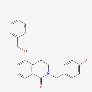 molecular formula C24H22FNO2 B3003765 2-[(4-Fluorophenyl)methyl]-5-[(4-methylphenyl)methoxy]-3,4-dihydroisoquinolin-1-one CAS No. 850905-76-9