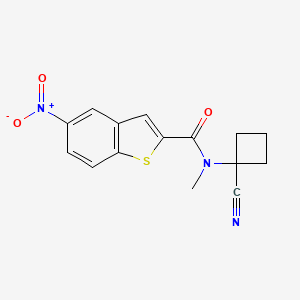 molecular formula C15H13N3O3S B3003766 N-(1-cyanocyclobutyl)-N-methyl-5-nitro-1-benzothiophene-2-carboxamide CAS No. 1428027-64-8