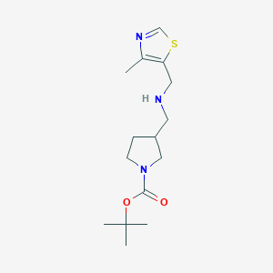 molecular formula C15H25N3O2S B3003777 Tert-butyl 3-({[(4-methyl-1,3-thiazol-5-yl)methyl]amino}methyl)pyrrolidine-1-carboxylate CAS No. 1803608-82-3