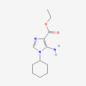 molecular formula C12H19N3O2 B3003778 5-amino-4-carbethoxy-1-cyclohexyl-1H-imidazole CAS No. 37842-61-8