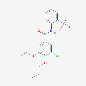 molecular formula C19H19ClF3NO3 B300378 3-chloro-5-ethoxy-4-propoxy-N-[2-(trifluoromethyl)phenyl]benzamide 