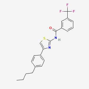 molecular formula C21H19F3N2OS B3003789 N-[4-(4-butylphenyl)-1,3-thiazol-2-yl]-3-(trifluoromethyl)benzamide CAS No. 439111-36-1