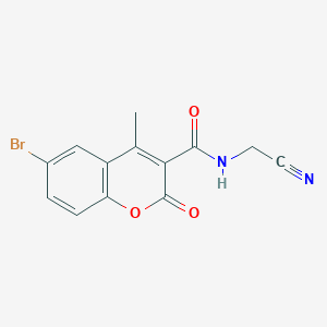 molecular formula C13H9BrN2O3 B3003791 6-bromo-N-(cyanomethyl)-4-methyl-2-oxo-2H-chromene-3-carboxamide CAS No. 1445162-25-3