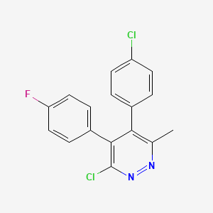 molecular formula C17H11Cl2FN2 B3003799 3-Chloro-5-(4-chlorophenyl)-4-(4-fluorophenyl)-6-methylpyridazine CAS No. 2034157-25-8