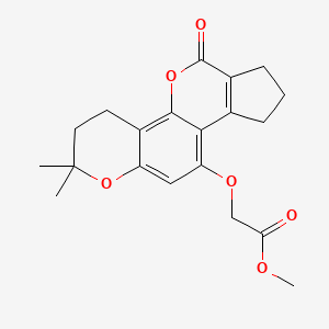 B3003802 methyl [(2,2-dimethyl-6-oxo-3,4,6,7,8,9-hexahydro-2H-cyclopenta[c]pyrano[2,3-h]chromen-10-yl)oxy]acetate CAS No. 1014081-19-6