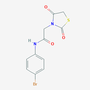 molecular formula C11H9BrN2O3S B300381 N-(4-bromophenyl)-2-(2,4-dioxo-1,3-thiazolidin-3-yl)acetamide 