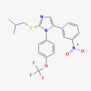 molecular formula C20H18F3N3O3S B3003811 2-(isobutylthio)-5-(3-nitrophenyl)-1-(4-(trifluoromethoxy)phenyl)-1H-imidazole CAS No. 1226446-08-7