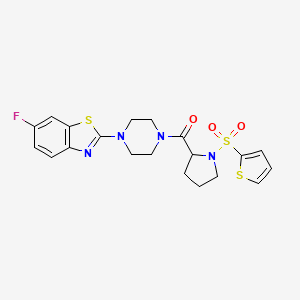 (4-(6-Fluorobenzo[d]thiazol-2-yl)piperazin-1-yl)(1-(thiophen-2-ylsulfonyl)pyrrolidin-2-yl)methanone