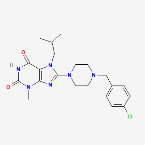 8-[4-[(4-Chlorophenyl)methyl]piperazin-1-yl]-3-methyl-7-(2-methylpropyl)purine-2,6-dione