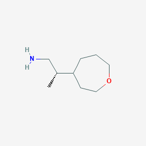 molecular formula C9H19NO B3003829 (2S)-2-(Oxepan-4-yl)propan-1-amine CAS No. 2248216-14-8