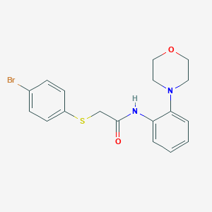 molecular formula C18H19BrN2O2S B300383 2-(4-bromophenyl)sulfanyl-N-(2-morpholin-4-ylphenyl)acetamide 