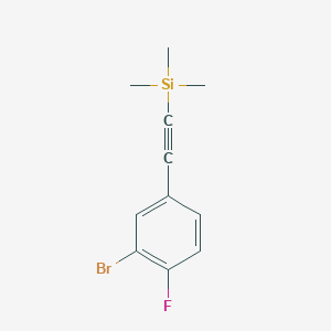 molecular formula C11H12BrFSi B3003851 2-(3-Bromo-4-fluorophenyl)ethynyl-trimethylsilane CAS No. 1035265-80-5