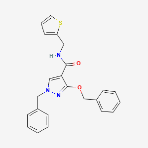 molecular formula C23H21N3O2S B3003852 1-benzyl-3-(benzyloxy)-N-(thiophen-2-ylmethyl)-1H-pyrazole-4-carboxamide CAS No. 1014070-31-5