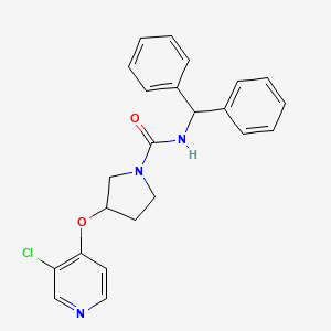 molecular formula C23H22ClN3O2 B3003855 N-benzhydryl-3-((3-chloropyridin-4-yl)oxy)pyrrolidine-1-carboxamide CAS No. 2034527-85-8