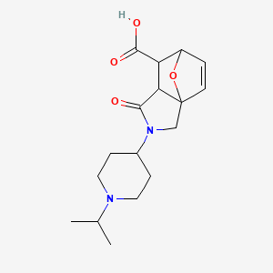 molecular formula C17H24N2O4 B3003857 1-Oxo-2-[1-(propan-2-yl)piperidin-4-yl]-1,2,3,6,7,7a-hexahydro-3a,6-epoxyisoindole-7-carboxylic acid CAS No. 1212204-73-3