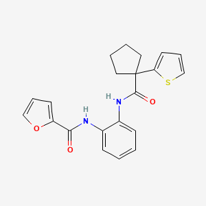 molecular formula C21H20N2O3S B3003864 N-(2-(1-(thiophen-2-yl)cyclopentanecarboxamido)phenyl)furan-2-carboxamide CAS No. 1206998-55-1