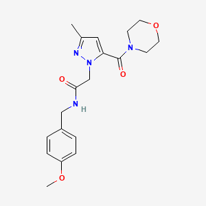 N-(4-methoxybenzyl)-2-(3-methyl-5-(morpholine-4-carbonyl)-1H-pyrazol-1-yl)acetamide