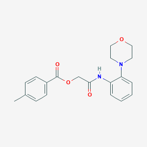 molecular formula C20H22N2O4 B300388 4-Methyl-benzoic acid (2-morpholin-4-yl-phenylcarbamoyl)-methyl ester 
