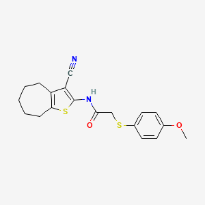 N-(3-cyano-5,6,7,8-tetrahydro-4H-cyclohepta[b]thiophen-2-yl)-2-((4-methoxyphenyl)thio)acetamide