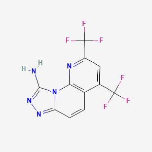 molecular formula C11H5F6N5 B3003882 2,4-Bis(trifluoromethyl)[1,2,4]triazolo[4,3-a][1,8]naphthyridin-9-ylamine CAS No. 338773-55-0