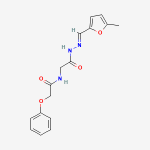 molecular formula C16H17N3O4 B3003895 (E)-N-(2-(2-((5-methylfuran-2-yl)methylene)hydrazinyl)-2-oxoethyl)-2-phenoxyacetamide CAS No. 391893-76-8