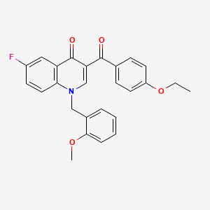 molecular formula C26H22FNO4 B3003897 3-(4-乙氧基苯甲酰)-6-氟-1-(2-甲氧基苄基)喹啉-4(1H)-酮 CAS No. 902624-77-5