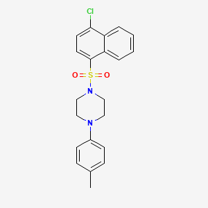 molecular formula C21H21ClN2O2S B3003903 1-(4-Chloronaphthalen-1-yl)sulfonyl-4-(4-methylphenyl)piperazine CAS No. 2305449-61-8